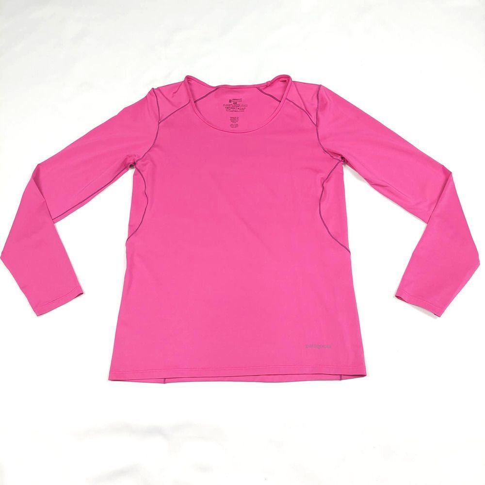 🔥3/$15 PATAGONIA PINK WITH PURPLE TRIM LONG SLEEVE TOP SIZE SMALL